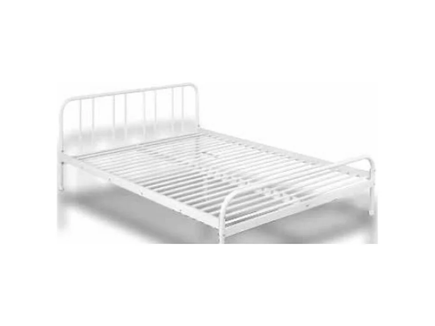 Letto matrimoniale in metallo Genoa colore bianco