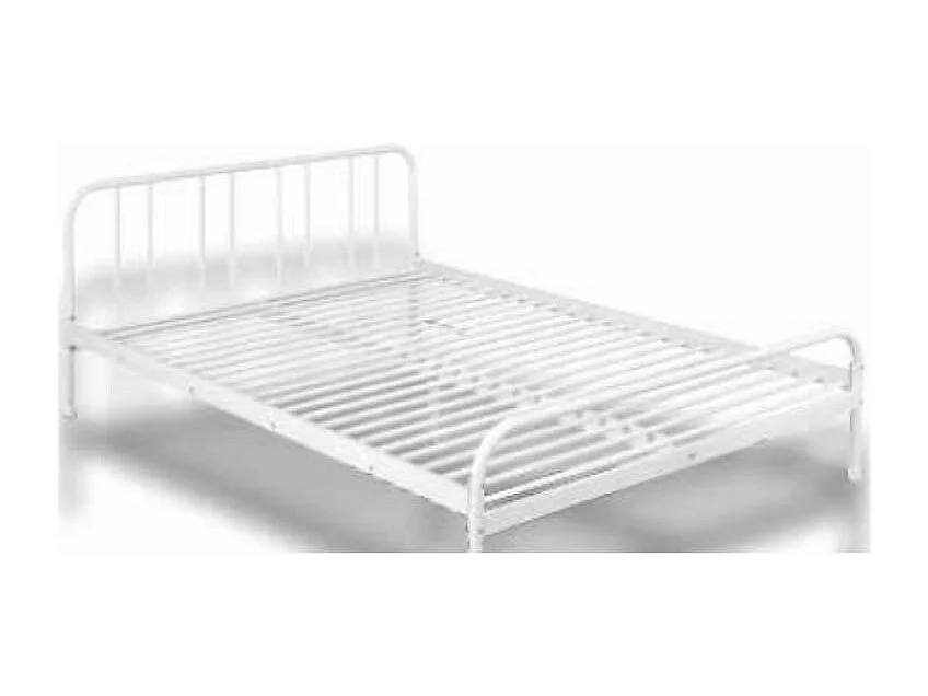 Letto matrimoniale in metallo Genoa colore bianco