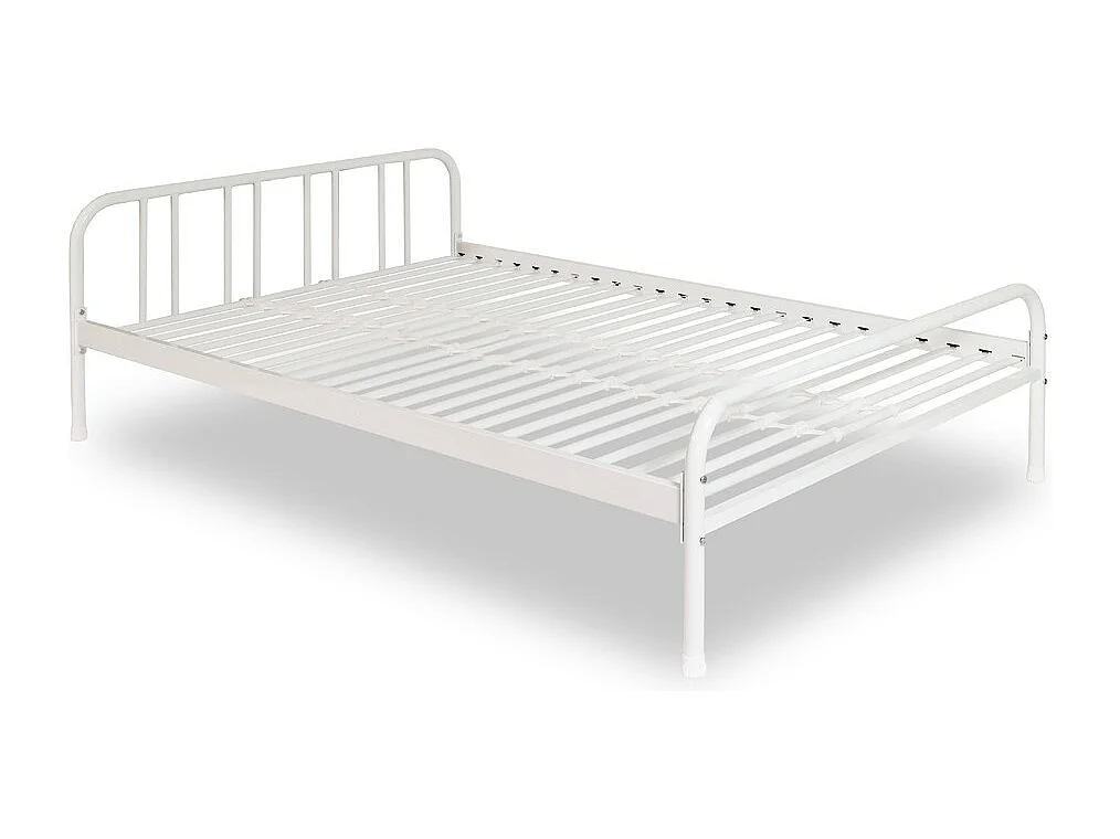 Letto matrimoniale in metallo Genoa colore bianco