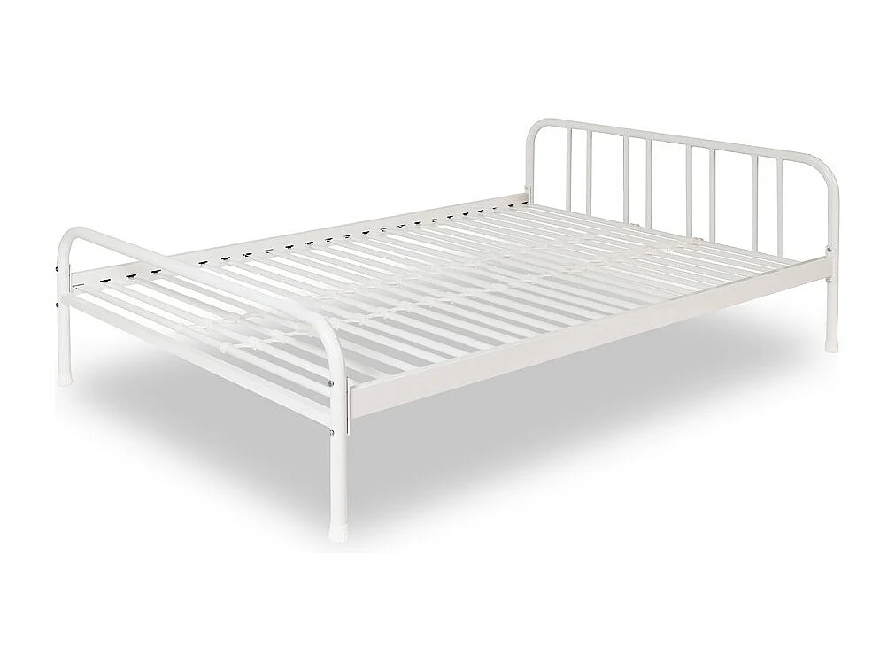 Letto matrimoniale in metallo Genoa colore bianco