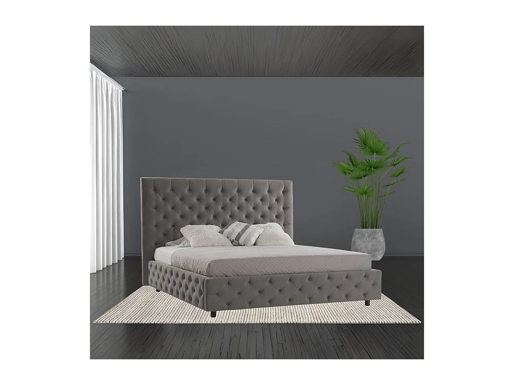 Letto matrimoniale contenitore Sondrio colore grigio