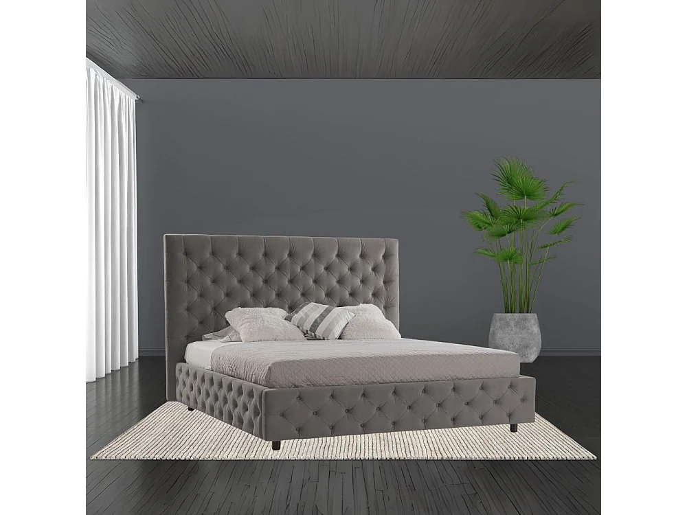 Letto matrimoniale contenitore Sondrio colore grigio
