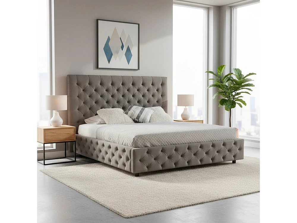 Letto matrimoniale contenitore Sondrio colore grigio