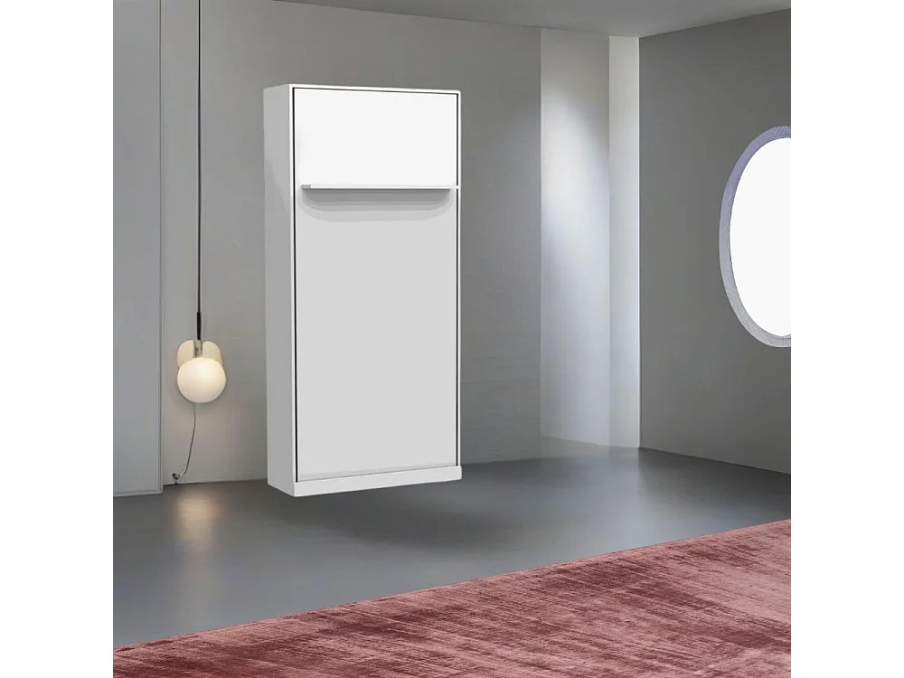 Letto singolo a scomparsa Happy bianco 104x38x221H