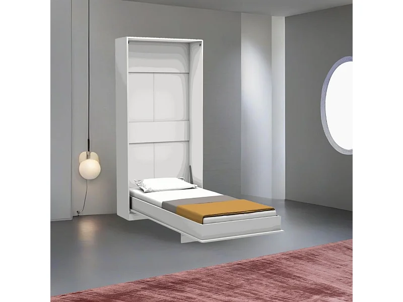 Letto singolo a scomparsa Happy bianco 104x38x221H
