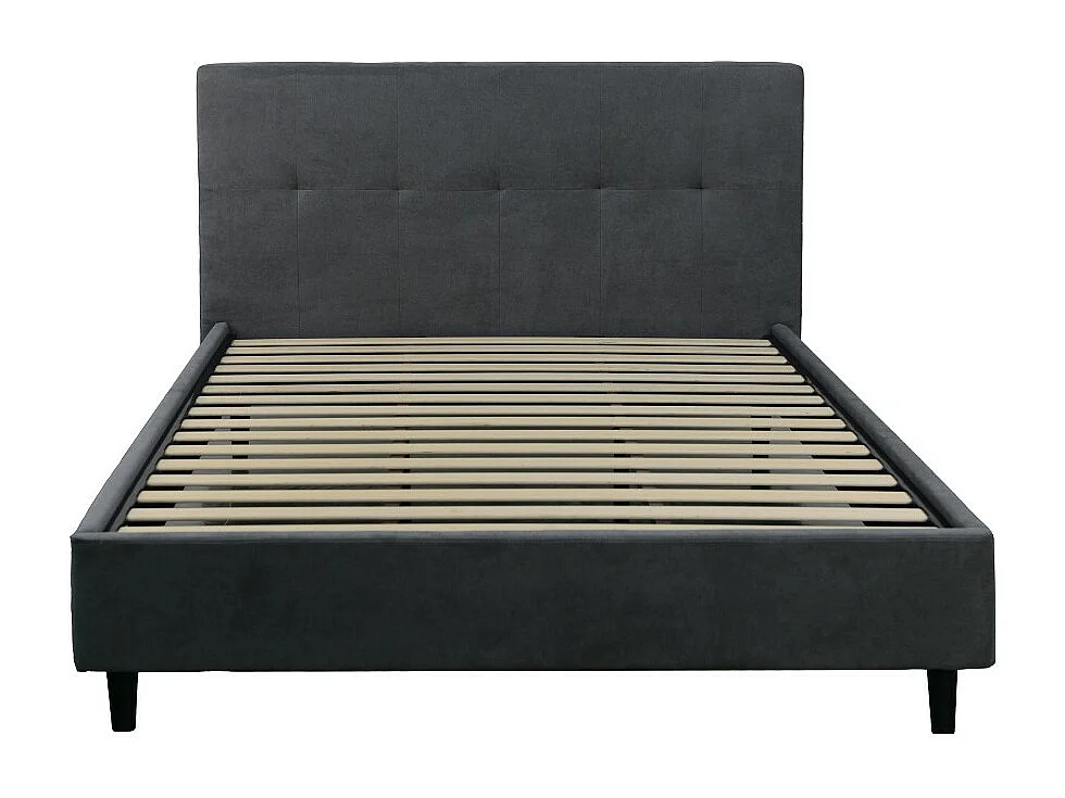 Letto matrimoniale con rete inclusa Snello tessuto colore ash grigio