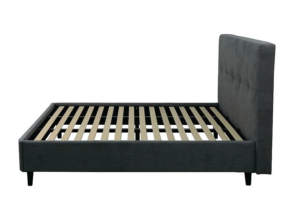 Letto matrimoniale con rete inclusa Snello tessuto colore ash grigio