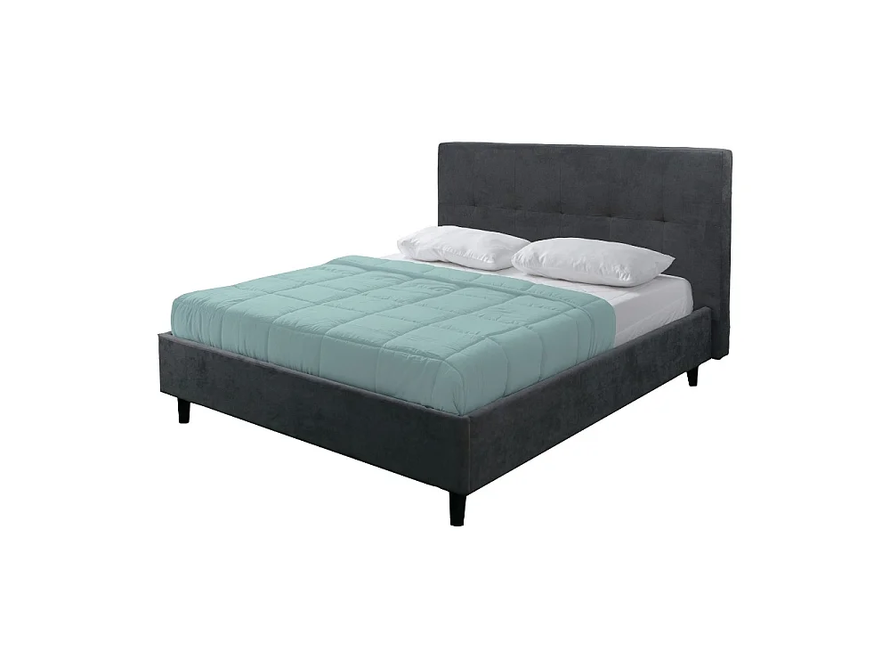 Letto matrimoniale con rete inclusa Snello tessuto colore ash grigio