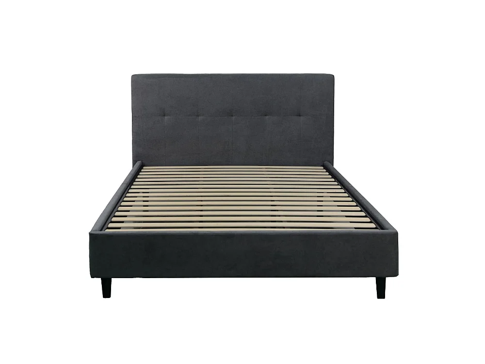 Letto matrimoniale con rete inclusa Snello tessuto colore ash grigio