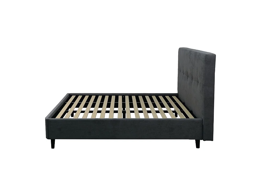 Letto matrimoniale con rete inclusa Snello tessuto colore ash grigio