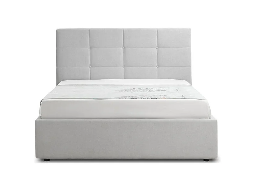 Letto una piazza e mezza con contenitore Napoli tessuto colore grigio