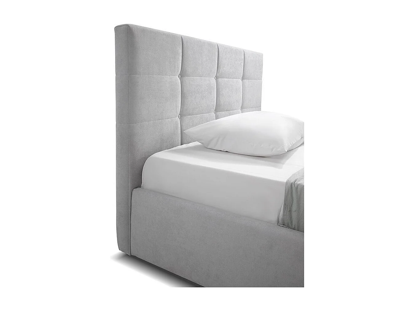 Letto una piazza e mezza con contenitore Napoli tessuto colore grigio