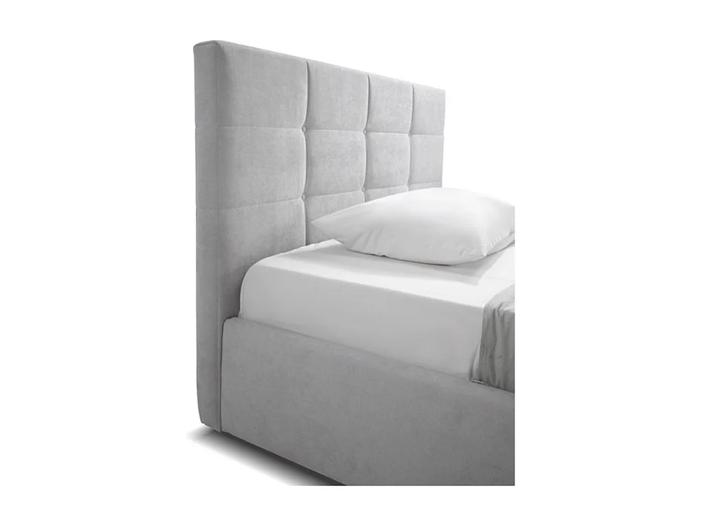 Letto una piazza e mezza con contenitore Napoli tessuto colore grigio