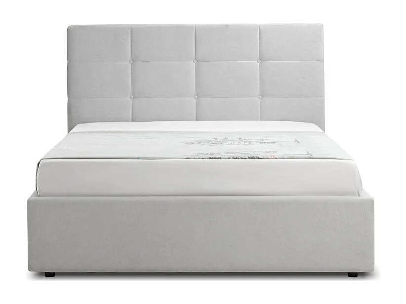 Letto una piazza e mezza con contenitore Napoli tessuto colore grigio