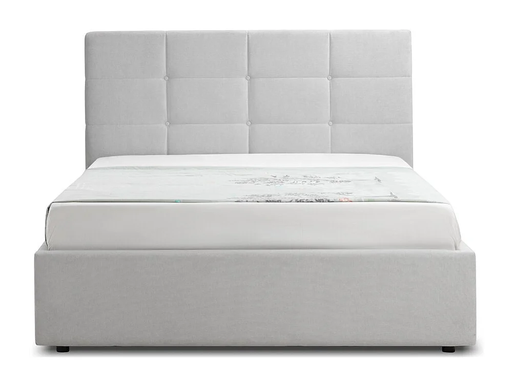 Letto una piazza e mezza con contenitore Napoli tessuto colore grigio