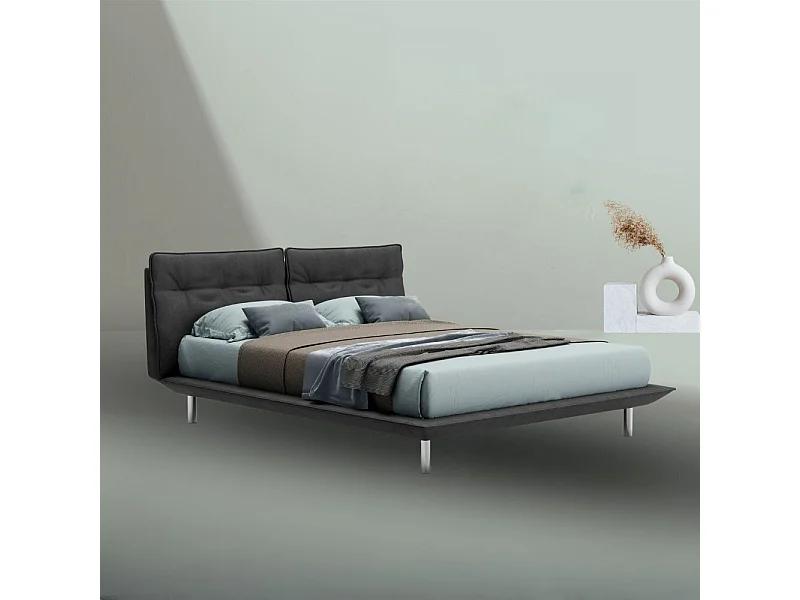 Letto matrimoniale moderno Bolt colore grigio scuro