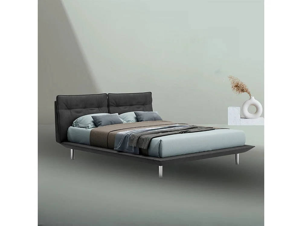 Letto matrimoniale moderno Bolt colore grigio scuro
