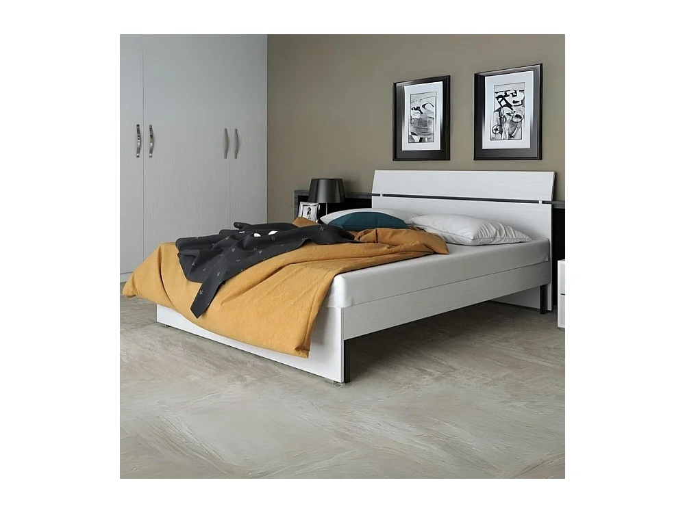 Letto una piazza e mezza in legno colore bianco frassinato