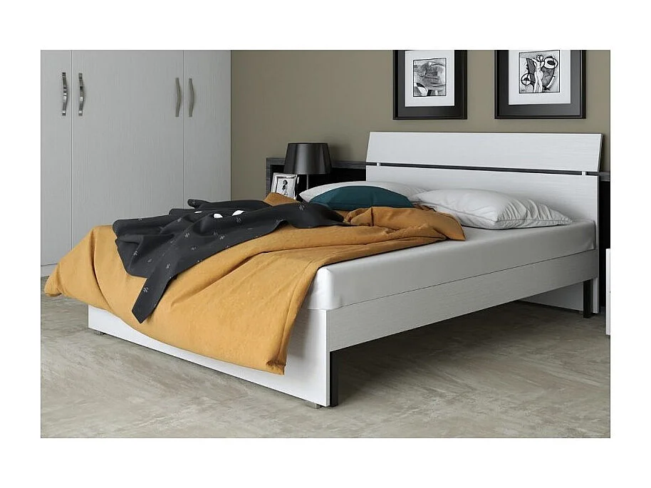 Letto una piazza e mezza in legno colore bianco frassinato