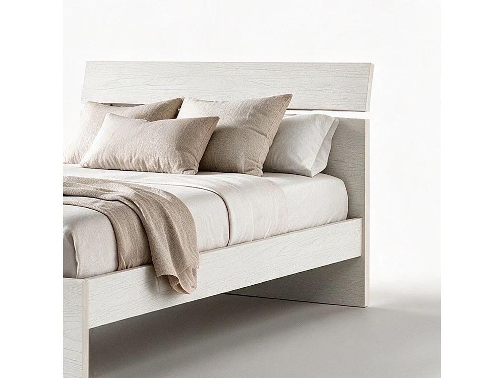 Letto una piazza e mezza in legno colore bianco frassinato