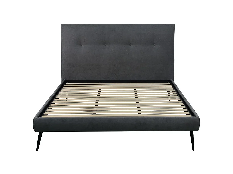 Letto singolo con rete inclusa Stiletto tessuto colore ash grigio