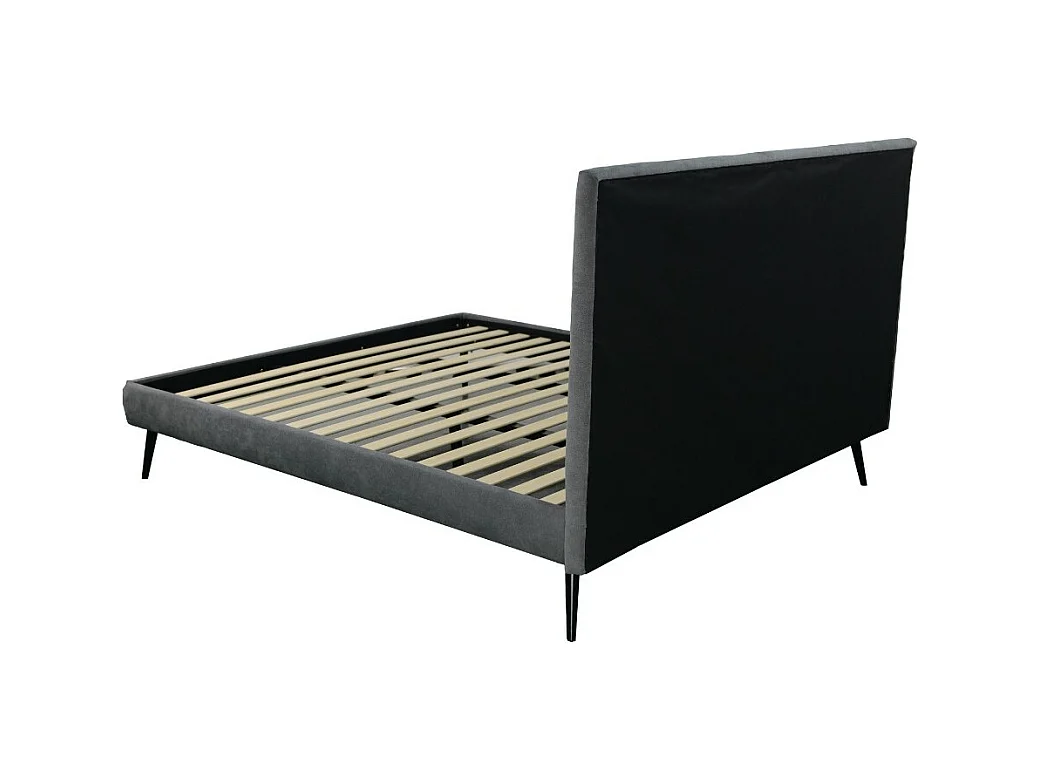 Letto singolo con rete inclusa Stiletto tessuto colore ash grigio