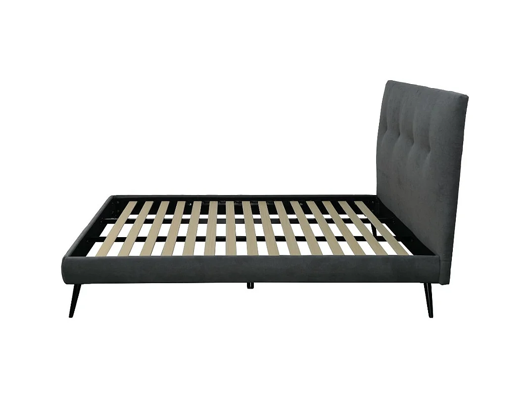 Letto singolo con rete inclusa Stiletto tessuto colore ash grigio