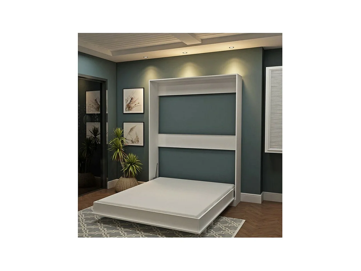 Letto matrimoniale a scomparsa Primer bianco 164x38x221H
