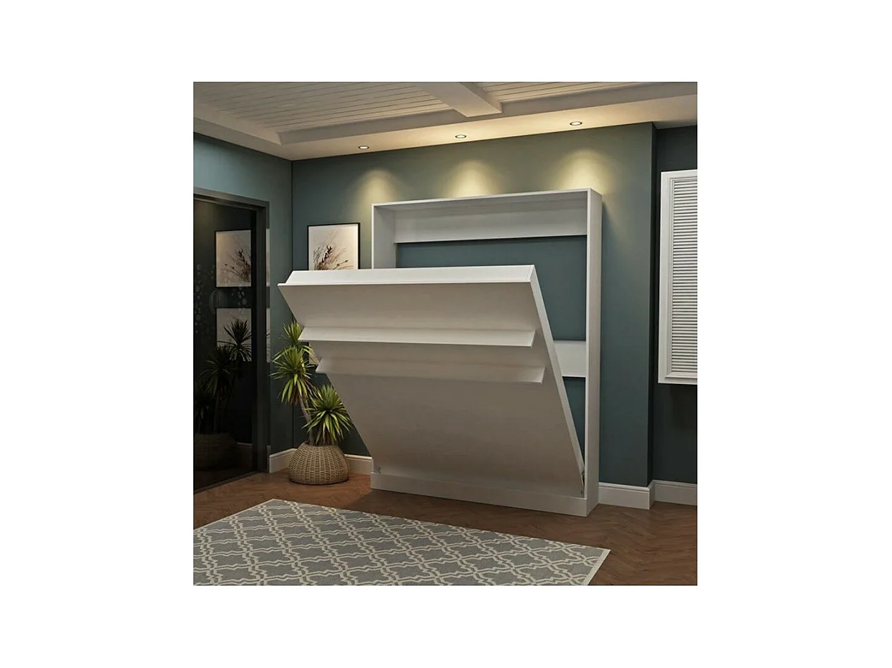 Letto matrimoniale a scomparsa Primer bianco 164x38x221H