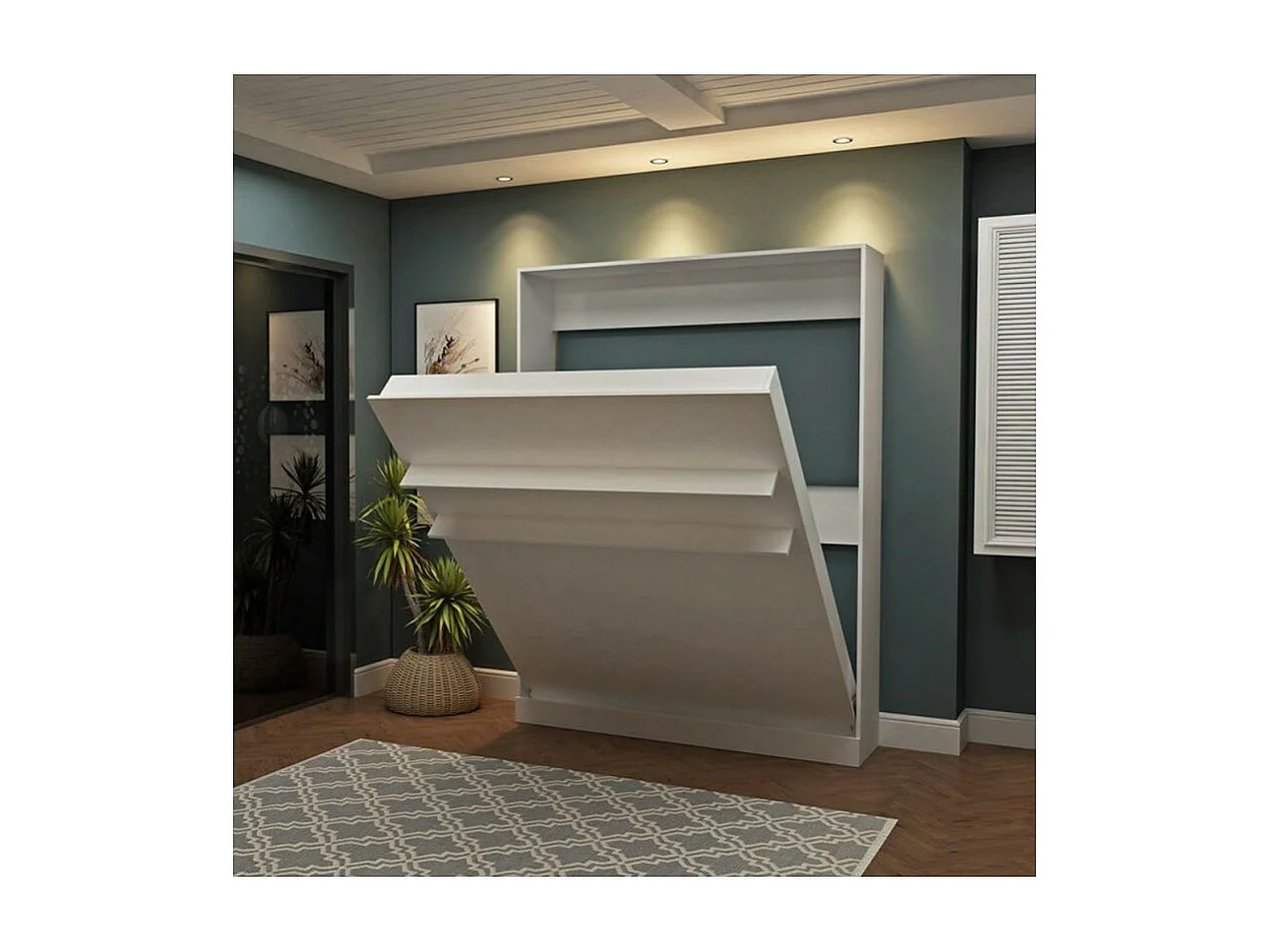 Letto matrimoniale a scomparsa Primer bianco 164x38x221H