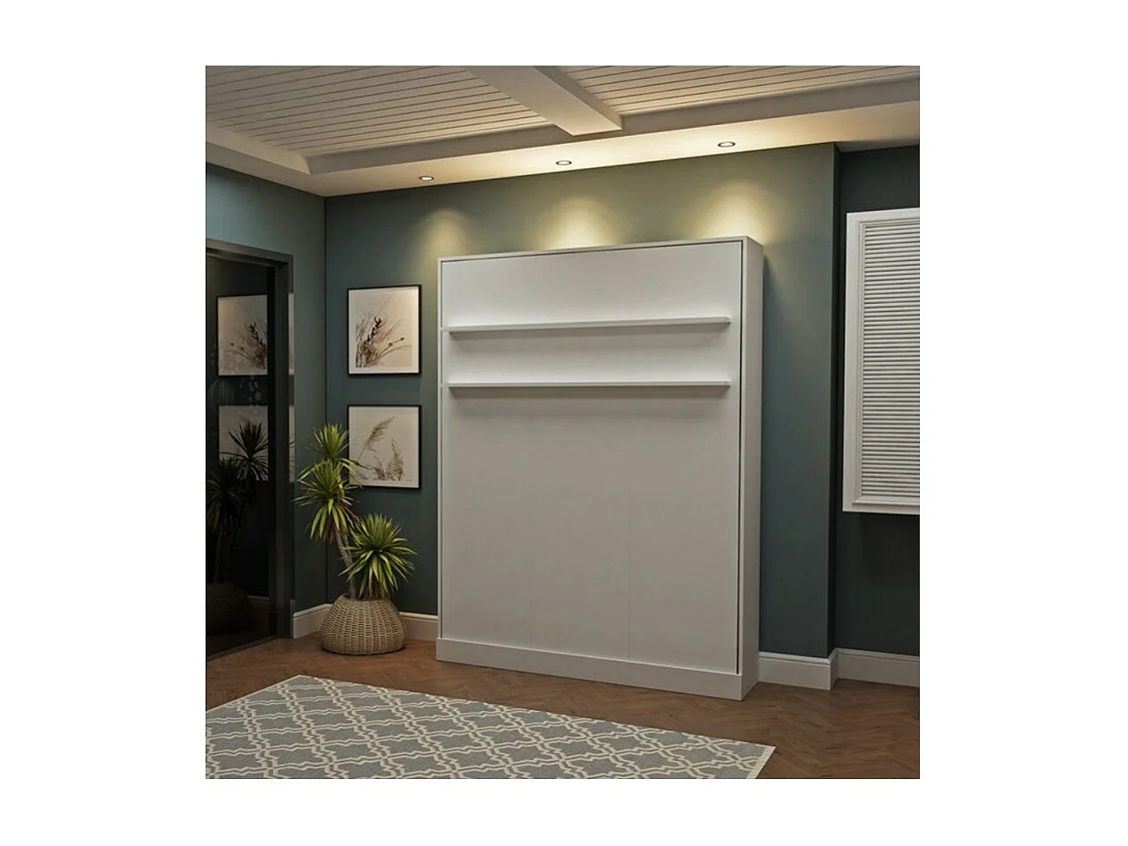 Letto matrimoniale a scomparsa Primer bianco 164x38x221H