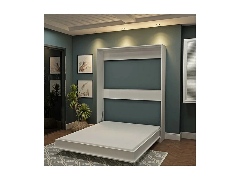 Letto matrimoniale a scomparsa Primer bianco 164x38x221H