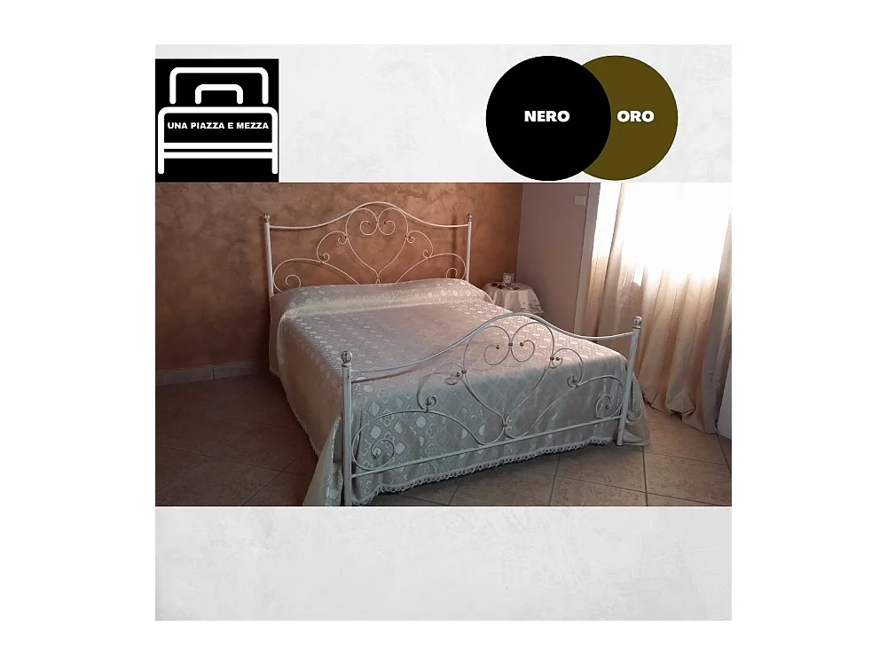 Letto una piazza e mezza ferro battuto Papavero colore nero oro