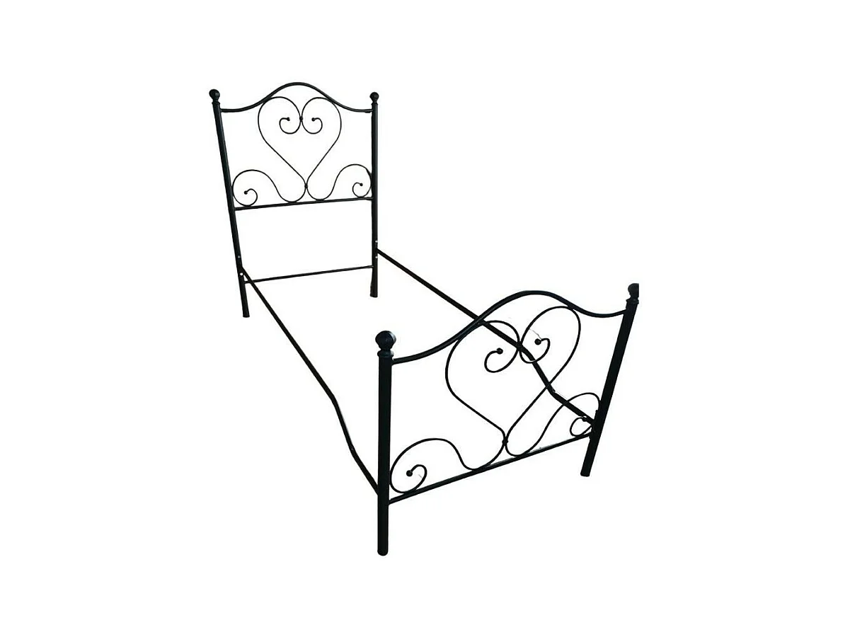 Letto una piazza e mezza ferro battuto Papavero colore nero oro