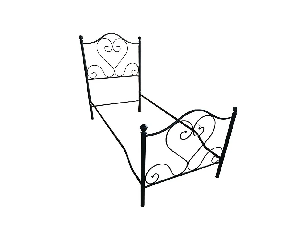 Letto una piazza e mezza ferro battuto Papavero colore nero oro