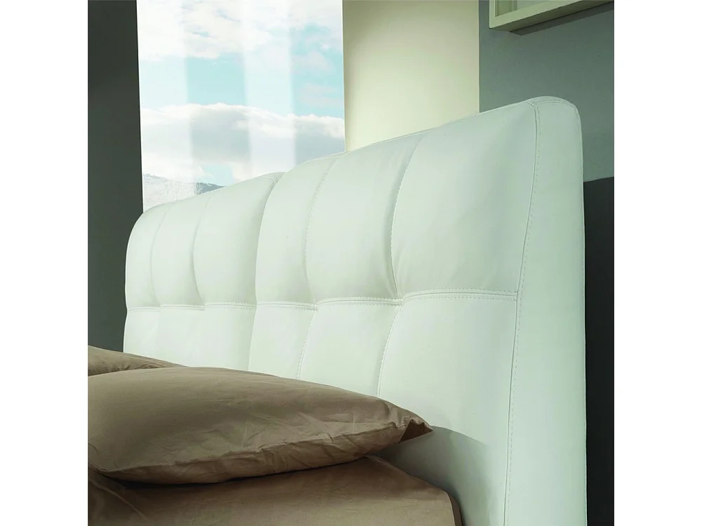 Letto matrimoniale con contenitore Melia ecopelle colore bianco