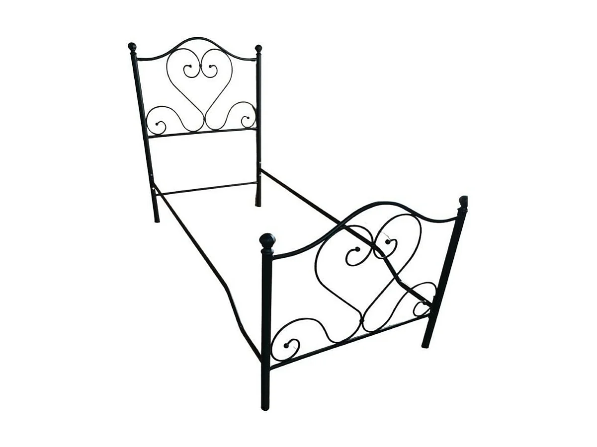 Letto matrimoniale ferro battuto Papavero colore nero oro