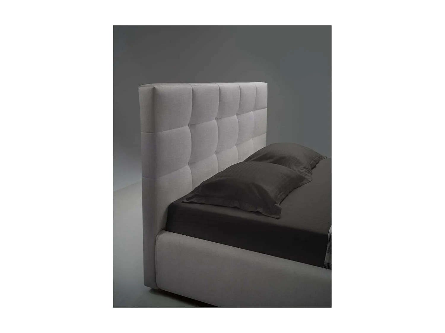 Letto matrimoniale con contenitore Napoli tessuto colore grigio