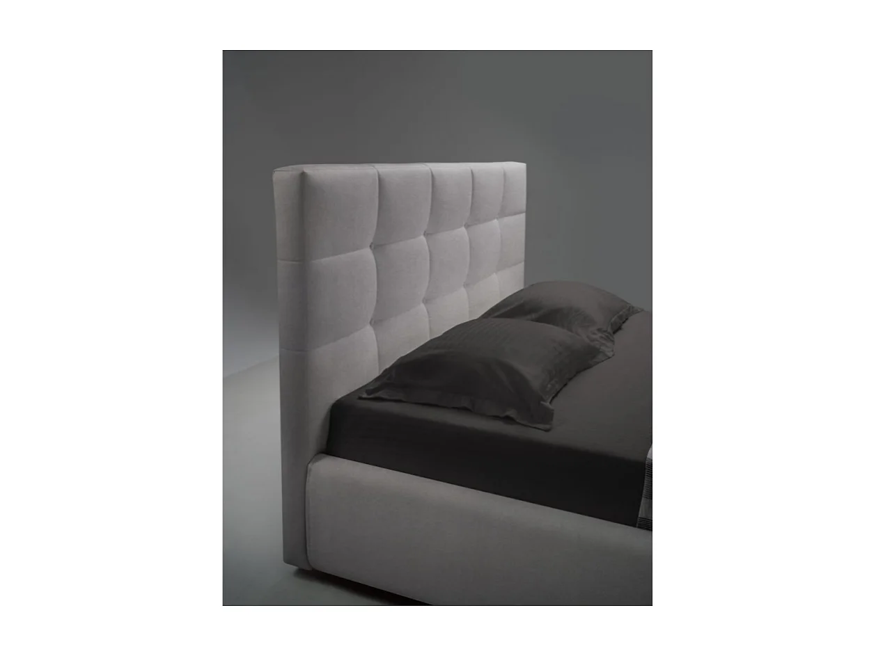 Letto matrimoniale con contenitore Napoli tessuto colore grigio