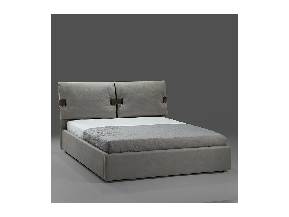 Letto matrimoniale contenitore Grenoble nabuk colore grigio