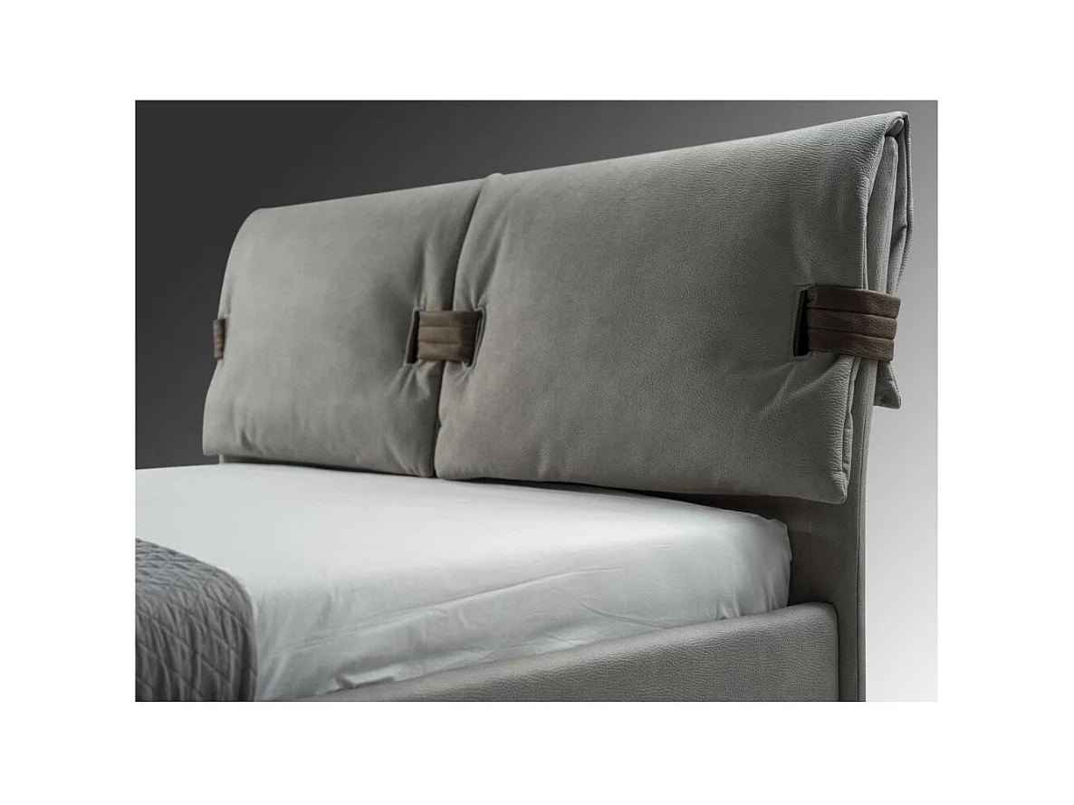 Letto matrimoniale contenitore Grenoble nabuk colore grigio