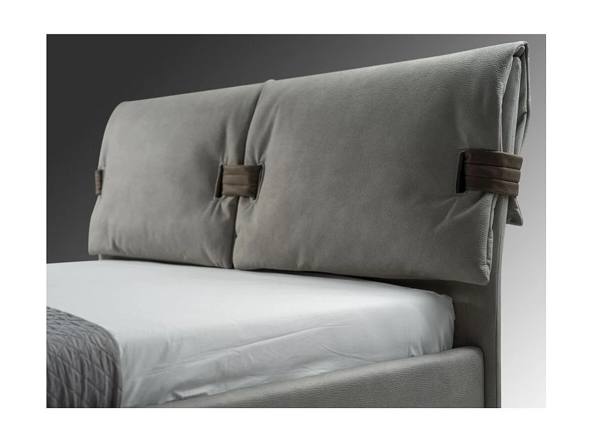 Letto matrimoniale contenitore Grenoble nabuk colore grigio