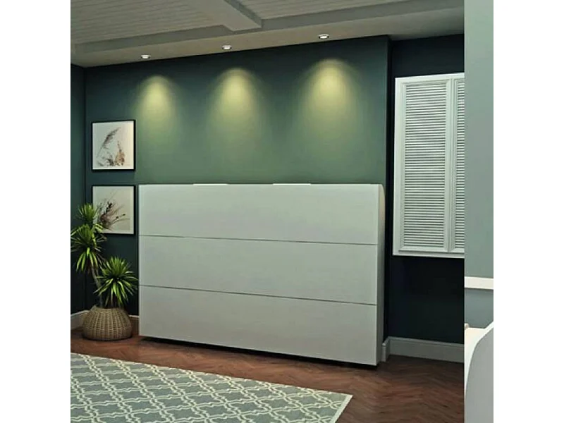 Letto matrimoniale a scomparsa Simple con apertura orizzontale bianco