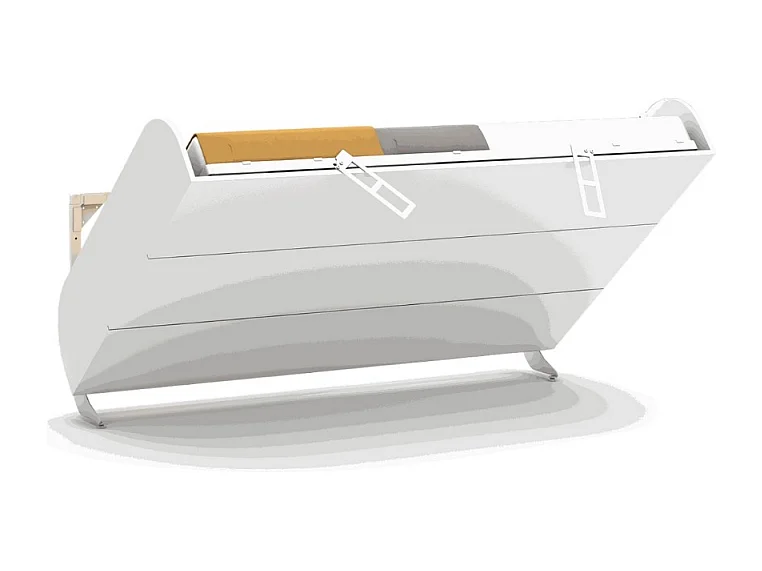 Letto matrimoniale a scomparsa Simple con apertura orizzontale bianco