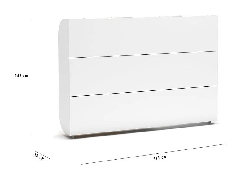 Letto matrimoniale a scomparsa Simple con apertura orizzontale bianco