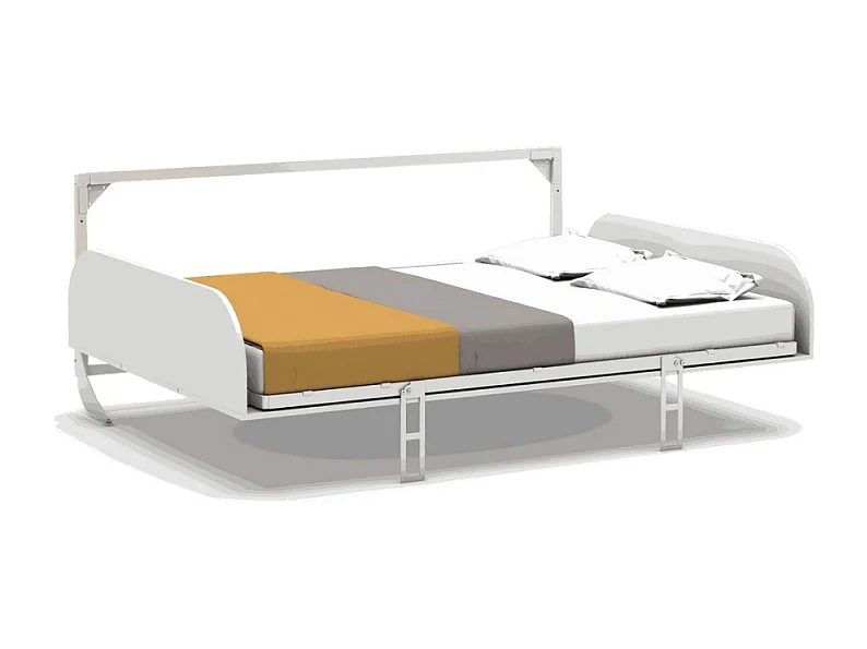 Letto matrimoniale a scomparsa Simple con apertura orizzontale bianco