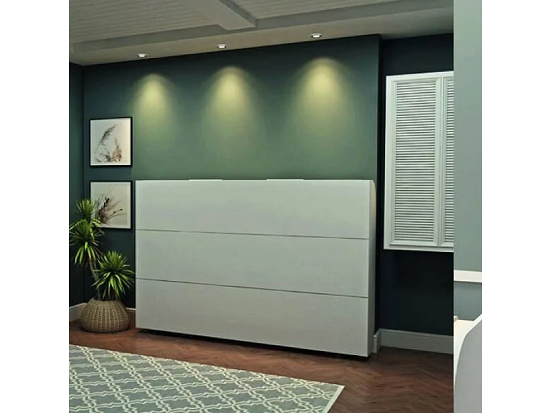 Letto matrimoniale a scomparsa Simple con apertura orizzontale bianco