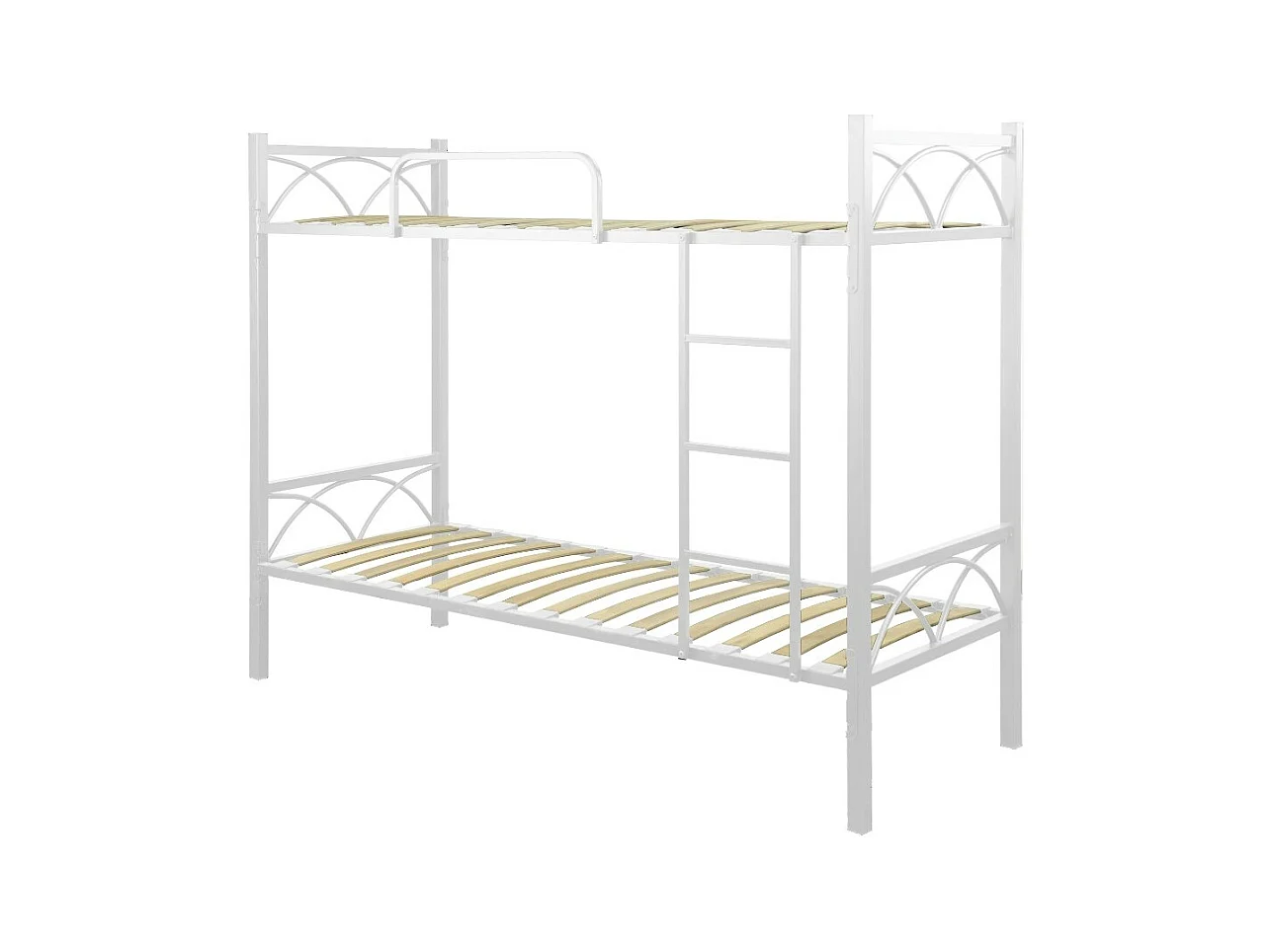 Letto a castello in metallo bianco con reti incluse Wind 80x198x161H