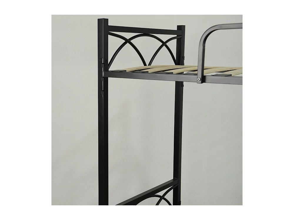 Letto a castello in metallo bianco con reti incluse Wind 80x198x161H