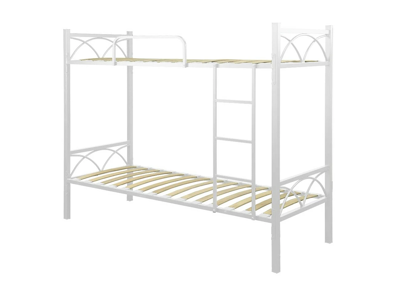 Letto a castello in metallo bianco con reti incluse Wind 80x198x161H